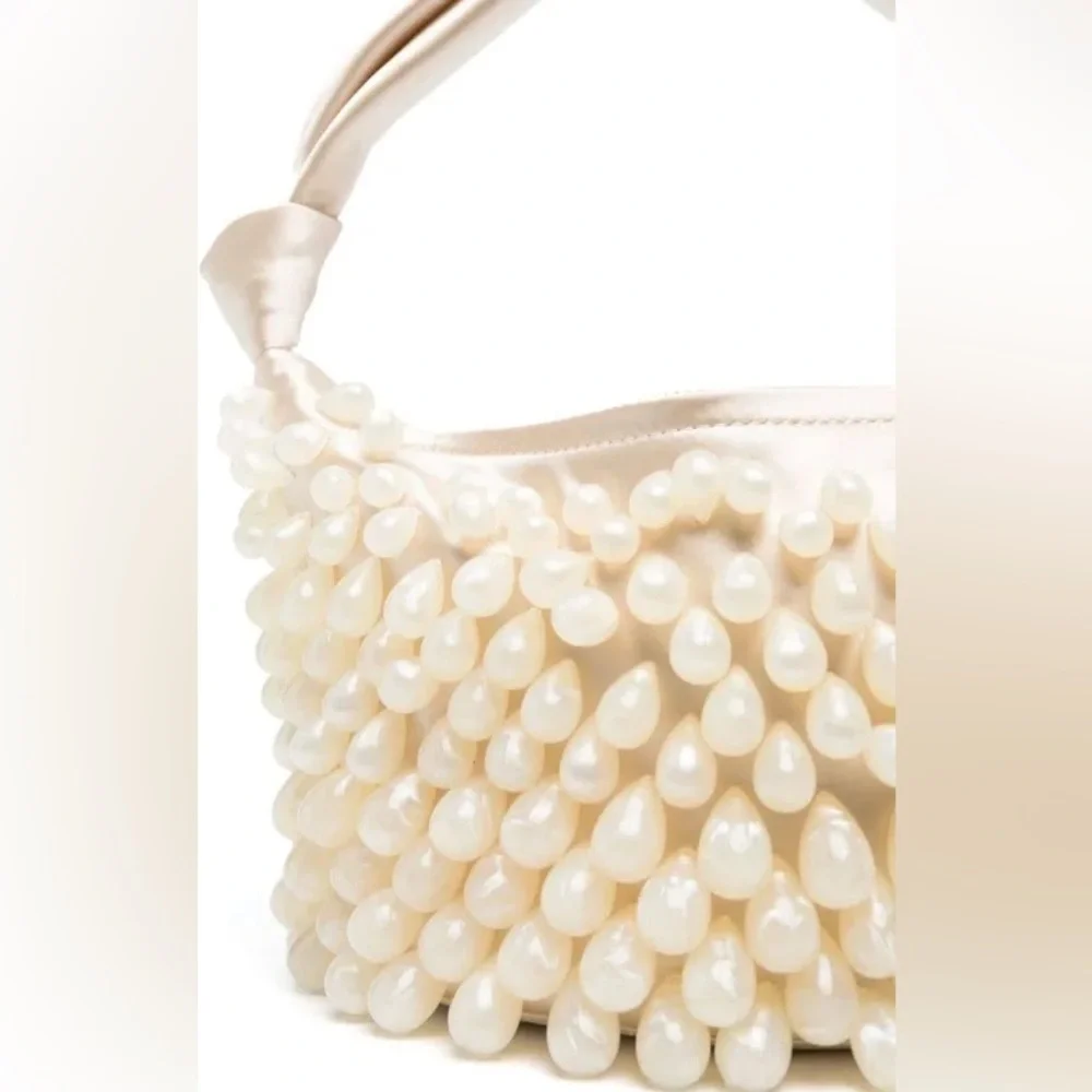 🌺🎉HP🌺 NWT Cult Gaia Gia Satin Shoulder Bag Ivory - Picture 14 of 16
